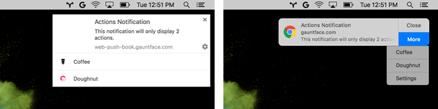 Push4site cambia a las notificaciones nativas de Chrome en macOS