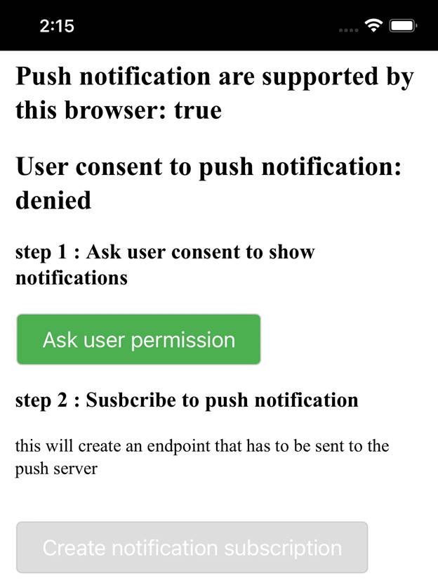 Web push notifications on iOS, iPhone