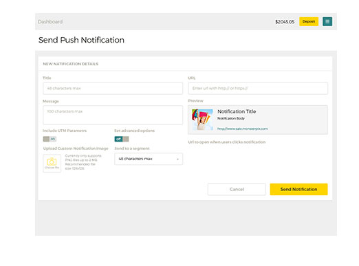 Pushmeldingen voor mobiele sites. Push4Site-technologie.